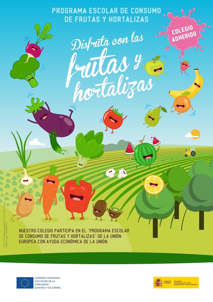 cartel frutas y hortalizas programa escolar
